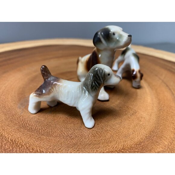 Vintage Japan Porcelian Dog Figurines Trio - Picture 2 of 11